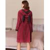 imageEkouaer Womens Robes Knee Length Hooded Bathrobe Cute House Coats with Pockets SXXLWine Red