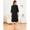 imageEkouaer Womens Zipper Robe 34 Sleeve Ribbed Knit Short Housecoat Lightweight Knee Length Bathrobe with Pockets S3XLBlack