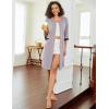 imageEkouaer Womens Zipper Robe 34 Sleeve Ribbed Knit Short Housecoat Lightweight Knee Length Bathrobe with Pockets S3XLLight Gray