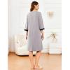 imageEkouaer Womens Zipper Robe 34 Sleeve Ribbed Knit Short Housecoat Lightweight Knee Length Bathrobe with Pockets S3XLLight Gray