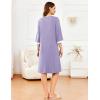 imageEkouaer Womens Zipper Robe 34 Sleeve Ribbed Knit Short Housecoat Lightweight Knee Length Bathrobe with Pockets S3XLLight Purple