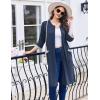 imageEkouaer Womens Zipper Robe 34 Sleeve Ribbed Knit Short Housecoat Lightweight Knee Length Bathrobe with Pockets S3XLNavy Blue