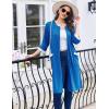 imageEkouaer Womens Zipper Robe 34 Sleeve Ribbed Knit Short Housecoat Lightweight Knee Length Bathrobe with Pockets S3XLRoyal Blue