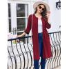 imageEkouaer Womens Zipper Robe 34 Sleeve Ribbed Knit Short Housecoat Lightweight Knee Length Bathrobe with Pockets S3XLWine Red
