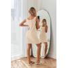 imageEkouaer Robe Sets for Women Sleepwear Rib Knit Bodycon Nightgown with Robes Set 2 Piece Soft Lightweight LoungewearBeige