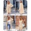 imageEkouaer Robe Sets for Women Sleepwear Rib Knit Bodycon Nightgown with Robes Set 2 Piece Soft Lightweight LoungewearBeige