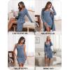 imageEkouaer Robe Sets for Women Sleepwear Rib Knit Bodycon Nightgown with Robes Set 2 Piece Soft Lightweight LoungewearDark Blue