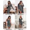 imageEkouaer Robe Sets for Women Sleepwear Rib Knit Bodycon Nightgown with Robes Set 2 Piece Soft Lightweight LoungewearDark Gray