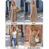 imageEkouaer Robe Sets for Women Sleepwear Rib Knit Bodycon Nightgown with Robes Set 2 Piece Soft Lightweight LoungewearKhaki