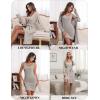 imageEkouaer Robe Sets for Women Sleepwear Rib Knit Bodycon Nightgown with Robes Set 2 Piece Soft Lightweight LoungewearLight Gray