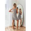 imageEkouaer Robe Sets for Women Sleepwear Rib Knit Bodycon Nightgown with Robes Set 2 Piece Soft Lightweight LoungewearLight Gray