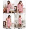 imageEkouaer Robe Sets for Women Sleepwear Rib Knit Bodycon Nightgown with Robes Set 2 Piece Soft Lightweight LoungewearMisty Rose