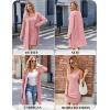 imageEkouaer Robe Sets for Women Sleepwear Rib Knit Bodycon Nightgown with Robes Set 2 Piece Soft Lightweight LoungewearMisty Rose