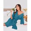 imageEkouaer Short Robes for Women Lightweight Kimono Robes Knit Bathrobe Soft Sleepwear with Pockets SXXLBlue Green