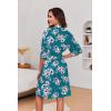 imageEkouaer Short Robes for Women Lightweight Kimono Robes Knit Bathrobe Soft Sleepwear with Pockets SXXLFloral Blue