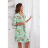 imageEkouaer Short Robes for Women Lightweight Kimono Robes Knit Bathrobe Soft Sleepwear with Pockets SXXLFloral Green