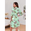 imageEkouaer Short Robes for Women Lightweight Kimono Robes Knit Bathrobe Soft Sleepwear with Pockets SXXLFloral Green