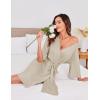 imageEkouaer Short Robes for Women Lightweight Kimono Robes Knit Bathrobe Soft Sleepwear with Pockets SXXLKhaki