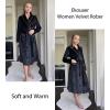 imageEkouaer Womens Robe Long Velvet Bathrobe Fuzzy Soft Warm HouseCoat with Pockets Plush Shawl Collar Full Length SleepwearBlack