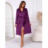 imageEkouaer Womens Robe Long Velvet Bathrobe Fuzzy Soft Warm HouseCoat with Pockets Plush Shawl Collar Full Length SleepwearPurple