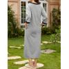 imageEkouaer Zipper Robe for Women 34 Sleeve Lightweight Bathrobe Full Length Housecoats Sleepwear with PocketsLonggrey