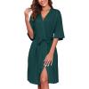 imageEkouaer Short Robes for Women Lightweight Kimono Robes Knit Bathrobe Soft Sleepwear with Pockets SXXLGreen