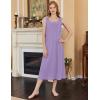 imageEkouaer Nightgowns for Women Long Sleeveless Night Gown Embroidery Sleepdress Ladies Nightdress Victorian NightyLilac