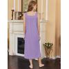 imageEkouaer Nightgowns for Women Long Sleeveless Night Gown Embroidery Sleepdress Ladies Nightdress Victorian NightyLilac