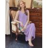 imageEkouaer Nightgowns for Women Long Sleeveless Night Gown Embroidery Sleepdress Ladies Nightdress Victorian NightyLilac