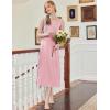 imageEkouaer Nightgowns for Women Long Sleeveless Night Gown Embroidery Sleepdress Ladies Nightdress Victorian NightyPink