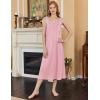imageEkouaer Nightgowns for Women Long Sleeveless Night Gown Embroidery Sleepdress Ladies Nightdress Victorian NightyPink