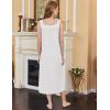imageEkouaer Nightgowns for Women Long Sleeveless Night Gown Embroidery Sleepdress Ladies Nightdress Victorian NightyWhite