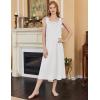 imageEkouaer Nightgowns for Women Long Sleeveless Night Gown Embroidery Sleepdress Ladies Nightdress Victorian NightyWhite