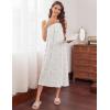 imageEkouaer Nightgowns for Women Long Sleeveless Night Gown Embroidery Sleepdress Ladies Nightdress Victorian NightyWhite Flower