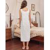imageEkouaer Nightgowns for Women Long Sleeveless Night Gown Embroidery Sleepdress Ladies Nightdress Victorian NightyWhite Flower