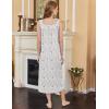 imageEkouaer Nightgowns for Women Long Sleeveless Night Gown Embroidery Sleepdress Ladies Nightdress Victorian NightyWhite Purple Floral