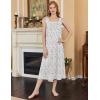 imageEkouaer Nightgowns for Women Long Sleeveless Night Gown Embroidery Sleepdress Ladies Nightdress Victorian NightyWhite Purple Floral