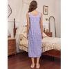 imageEkouaer Nightgowns for Women Long Sleeveless Night Gown Embroidery Sleepdress Ladies Nightdress Victorian NightyWhite Purple Point