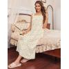 imageEkouaer Nightgowns for Women Long Sleeveless Night Gown Embroidery Sleepdress Ladies Nightdress Victorian NightyYellow Floral