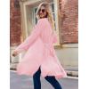 imageEkouaer Robe for Women Ribbed Knit Bathrobe Soft Knee Length Kimono Robes Ladies Sleepwear with Pockets SXXLPink