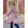 imageEkouaer Robe for Women Ribbed Knit Bathrobe Soft Knee Length Kimono Robes Ladies Sleepwear with Pockets SXXLPurple