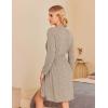 imageEkouaer Women Robe Ribbed Knit Soft Bathrobe Knee Length Robes Stretchy Short Sleepwear with PocketsKhaki