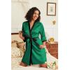 imageEkouaer Womens Satin Robes Silk Kimono Bathrobe 34 Sleeve Bridal Bridesmaids Robes Soft Silky Sleepwear SXXLDark Green