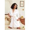 imageEkouaer Womens Satin Robes Silk Kimono Bathrobe 34 Sleeve Bridal Bridesmaids Robes Soft Silky Sleepwear SXXLWhite