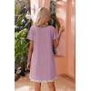 imageEkouaer Womens Zipper Front Housecoats Short Sleeve Bathrobes Lace Trim Nightgown with PocketsLavender