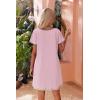 imageEkouaer Womens Zipper Front Housecoats Short Sleeve Bathrobes Lace Trim Nightgown with PocketsMisty Rose