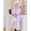 imageEkouaer Zipper Robes for Women Knee Length Bathrobe Lightweight Housecoat Short Sleeve Nightgown with Pockets S3XLPurple Blue Stripes