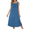imageEkouaer Nightgowns for Women Long Sleeveless Night Gown Embroidery Sleepdress Ladies Nightdress Victorian NightyBlue Paw
