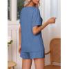 imageEkouaer Pajamas Set Womens Short Sleeve Loungewear 2 Piece PJ Shorts Sets Soft Sleepwear with Pockets SXXLBlue