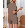 imageEkouaer Pajamas Set Womens Short Sleeve Loungewear 2 Piece PJ Shorts Sets Soft Sleepwear with Pockets SXXLBrown